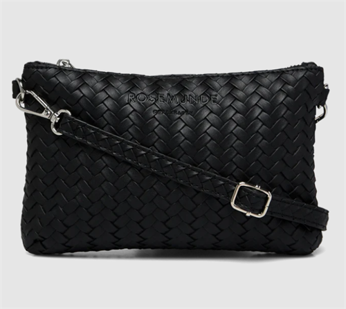 Rosemunde Remi Small Clutch i flet, Sort/Sølv